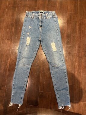Joelle collection High-Rise Light Blue Distressed Skinny Jeans for Women